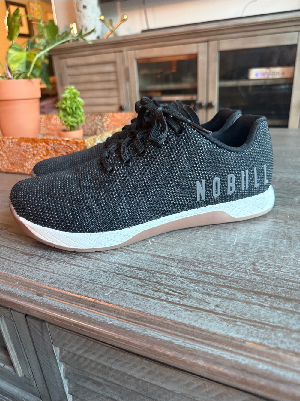 NOBULL Women’s 10.5 Black Mesh Training Shoe with White Midsole